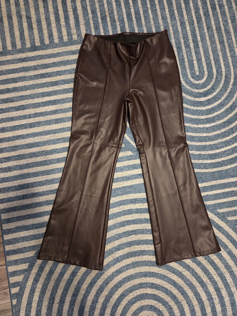 a new day Brown Faux Leather Wide-Leg Pants